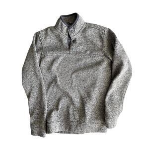 Eddie Bauer Beige and Gray Small Pullover Quarter Snap Fleece